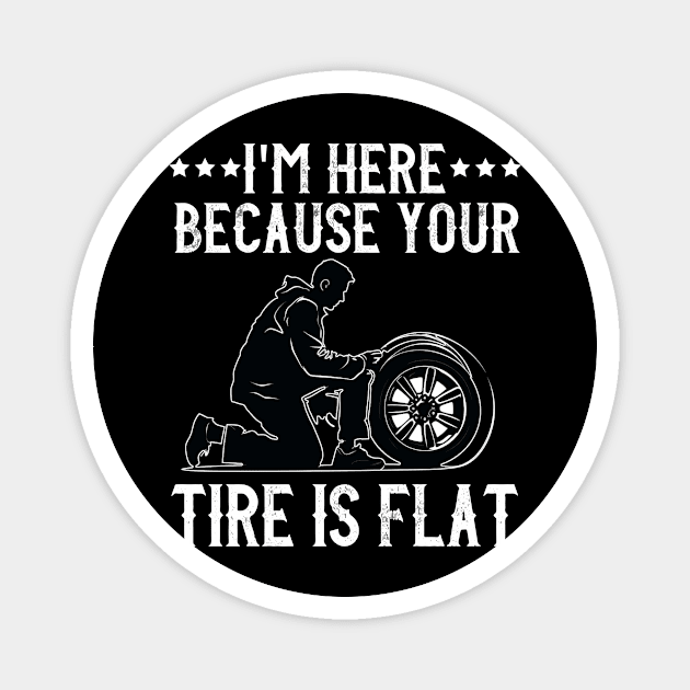 Tire Guy Mechanic Flat Tire Changer Repair Car Technician Magnet by InoaGlobal